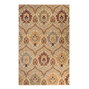 Homeroots 5' X 8' Camel Gray And Rust Floral Stain Resistant Area Rug  Polypropylene 486703