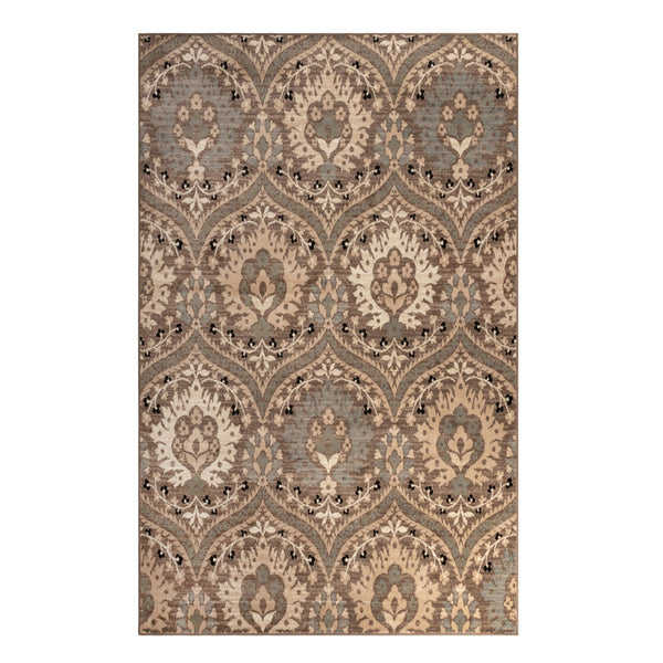 Homeroots 5' X 8' Ivory Beige And Light Blue Floral Stain Resistant Area Rug  Polypropylene 486706