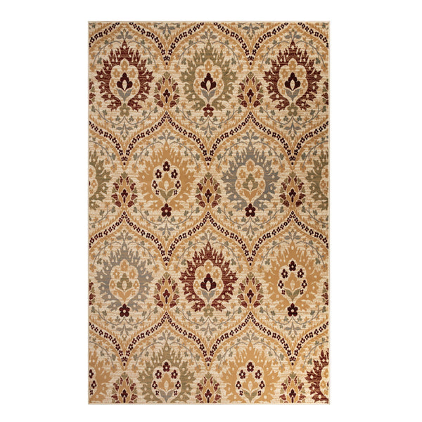 Homeroots 6' X 9' Camel Gray And Rust Floral Stain Resistant Area Rug  Polypropylene 486710