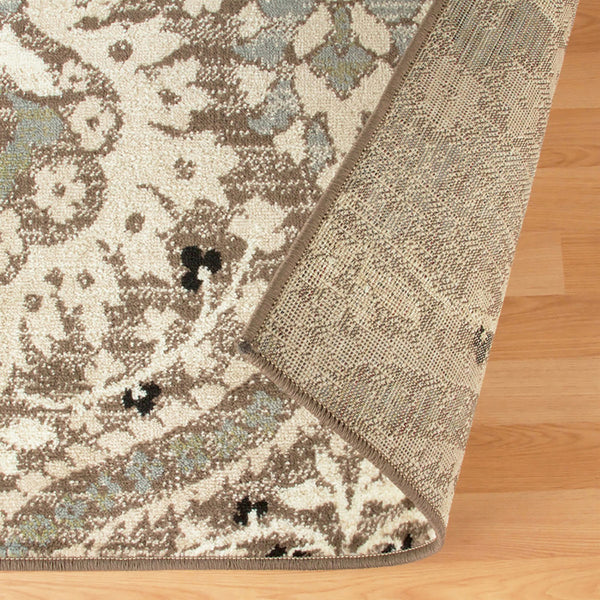 Homeroots 6' X 9' Ivory Beige And Light Blue Floral Stain Resistant Area Rug  Polypropylene 486711