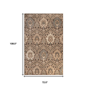Homeroots 6' X 9' Ivory Beige And Light Blue Floral Stain Resistant Area Rug  Polypropylene 486711