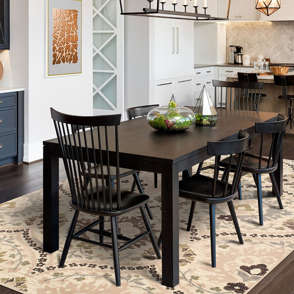 Homeroots 7' X 9' Ivory Gray And Olive Floral Stain Resistant Area Rug  Polypropylene 486712