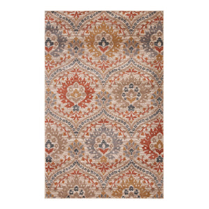 Homeroots 8' X 10' Ivory Orange And Gray Floral Stain Resistant Area Rug  Polypropylene 486721