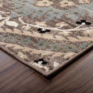 HomeRoots 9' Blue and Ivory Floral Area Rug - Elegant Design for Cozy Living Spaces, Durable & Stain-Resistant 9' X 12' 486727