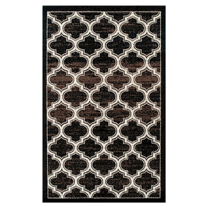 Homeroots 8' X 10' Black Geometric Stain Resistant Area Rug  Polypropylene 486735