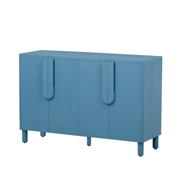 English Elm Trexm Ash Veneer Sideboard with Flush Arc Handles and Adjustable Shelves for Dining Areas N715P264916M