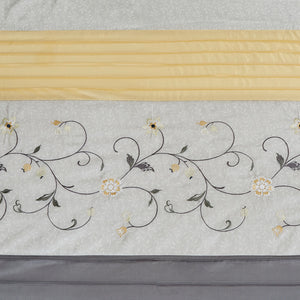 JLA Home Madison Park - Faux silk embroidered floral shower curtain in soft yellow — 72x72, luxe sheen, machine washable, durable elegance MP70-4863