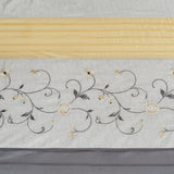 Madison Park Serene Transitional Faux Silk Embroidered Floral Shower Curtain MP70-4863 Yellow