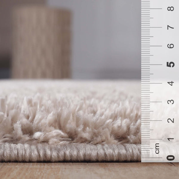 Homeroots 8' Beige Shag Runner Rug - Luxurious, Stain Resistant Design Perfect For Homes With Kids & Pets!  Polypropylene 486779