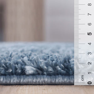 Homeroots 8' Blue Shag Runner Rug - Soft, Stain Resistant & Stylish For Homes With Kids And Pets, 1.69" Thick  Polypropylene 486780