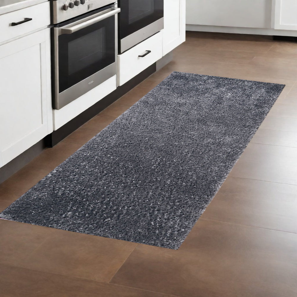 Homeroots 8' Gray Distressed Shag Runner Area Rug - Soft, Stain-resistant, Perfect For Kids & Pets, Versatile Design 8' Runner Polypropylene 486781