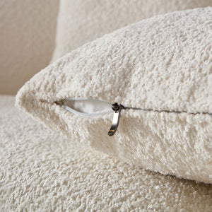 English Elm Modern Curved Sofa Romantic Heart Backrest in Beige Fleece with Deep 25" Seat, Plush Pillows & Two-Piece Shippping W3208S00015