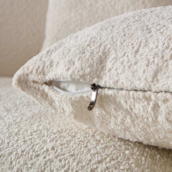 English Elm Modern Curved Sofa Romantic Heart Backrest in Beige Fleece with Deep 25" Seat, Plush Pillows & Two-Piece Shippping W3208S00015