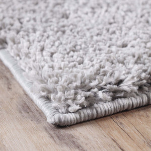 Homeroots 8' Silver Shag Runner Rug - Luxurious, Stain Resistant, Soft Texture Perfect For Homes With Kids & Pets  Polypropylene 486783
