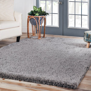 Homeroots 4' X 6' Grey Shag Stain Resistant Area Rug  Polypropylene 486787