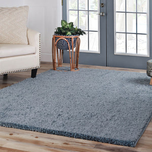 Homeroots 5' X 8' Blue Shag Stain Resistant Area Rug  Polypropylene 486792