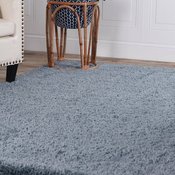 Homeroots 5' X 8' Blue Shag Stain Resistant Area Rug  Polypropylene 486792