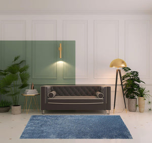 Homeroots 5' X 8' Blue Shag Stain Resistant Area Rug  Polypropylene 486792