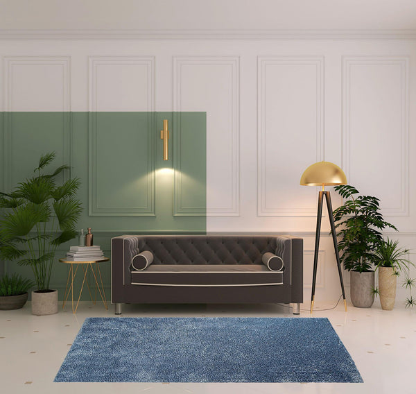 Homeroots 5' X 8' Blue Shag Stain Resistant Area Rug  Polypropylene 486792