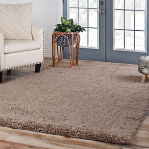 Homeroots 5' X 8' Taupe Shag Stain Resistant Area Rug  Polypropylene 486796