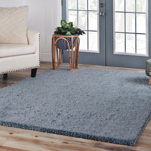 Homeroots 8' X 10' Blue Shag Stain Resistant Area Rug  Polypropylene 486798