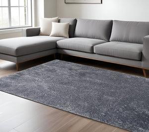 HomeRoots 8' Gray Shag Handmade Area Rug - Luxurious Softness, Durable Design, Perfect for Cozy Living Spaces 8' X 10' 486799