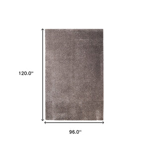 Homeroots 8' X 10' Taupe Shag Stain Resistant Area Rug  Polypropylene 486802