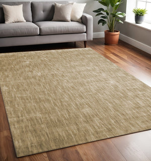 HomeRoots 5' X 8' Abstract Hand Woven Area Rug - Artisan Crafted, Stain Resistant & Perfect for High Traffic Spaces Beige 486803