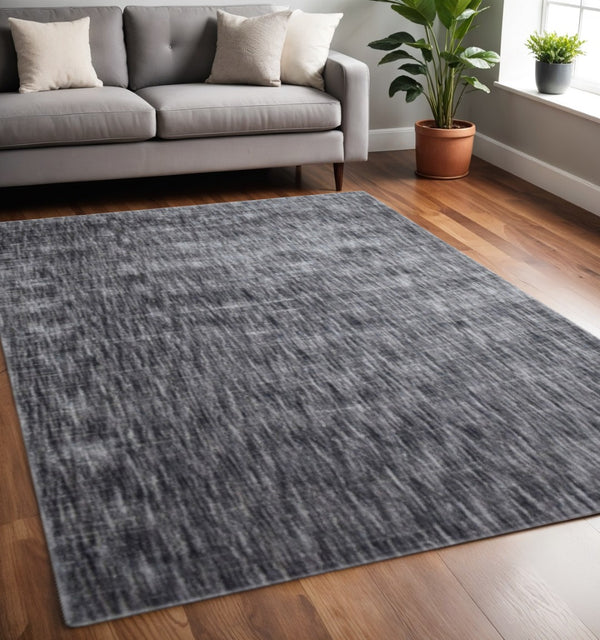 HomeRoots 5' X 8' Abstract Hand Woven Area Rug - Artisan Crafted, Stain Resistant & Perfect for High Traffic Spaces Gray 486804