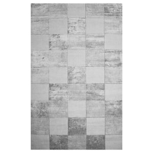 Homeroots 5' X 8' Grey Geometric Hand Woven Stain Resistant Area Rug  Viscose 486807