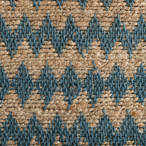 Homeroots 5' X 8' Teal Chevron Hand Woven Stain Resistant Area Rug With Fringe  Jute,Cotton 486819
