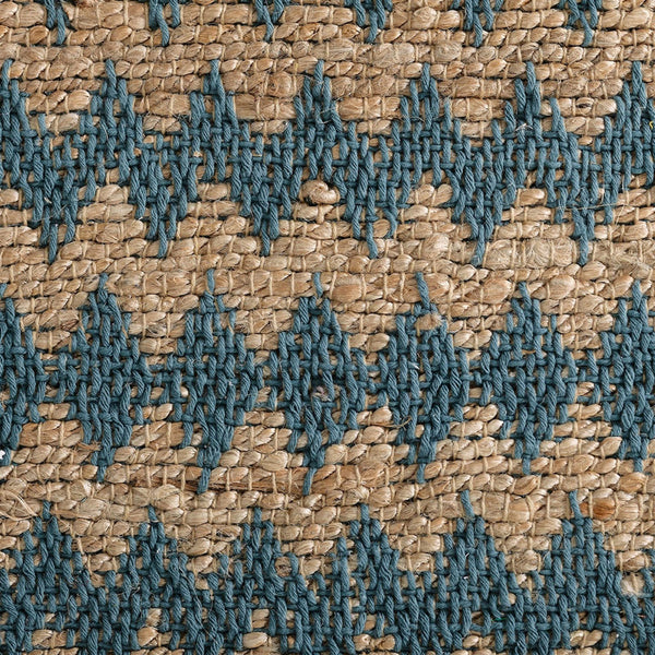Homeroots 5' X 8' Teal Chevron Hand Woven Stain Resistant Area Rug With Fringe  Jute,Cotton 486819