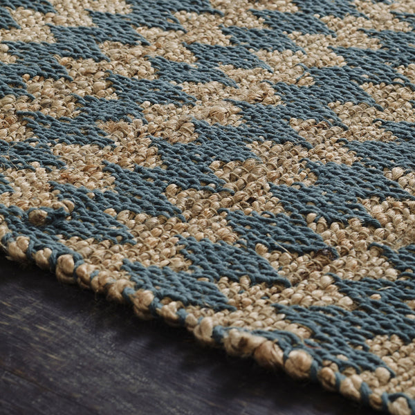 Homeroots 5' X 8' Teal Chevron Hand Woven Stain Resistant Area Rug With Fringe  Jute,Cotton 486819