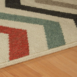 Homeroots 5' X 8' Stone Chevron Stain Resistant Indoor Outdoor Area Rug  Polypropylene 486828