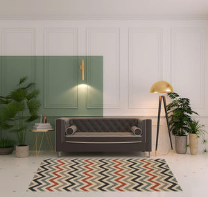 Homeroots 5' X 8' Stone Chevron Stain Resistant Indoor Outdoor Area Rug  Polypropylene 486828