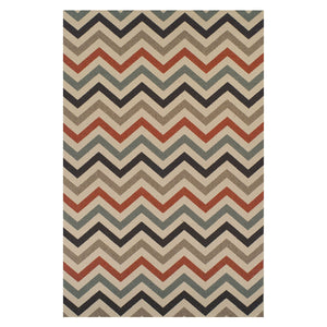 Homeroots 8' X 10' Stone Chevron Power Loom Stain Resistant Area Rug With Fringe  Polypropylene 486829