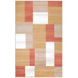 Homeroots 5' X 8' Terra Cotta Patchwork Power Loom Stain Resistant Area Rug  Polypropylene 486853