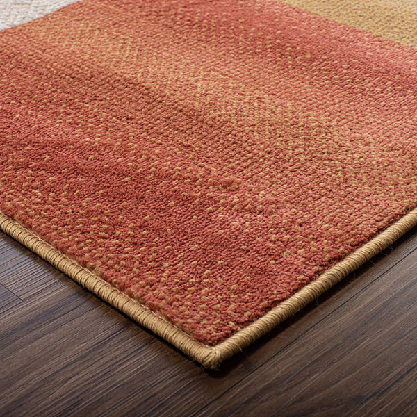 Homeroots 5' X 8' Terra Cotta Patchwork Power Loom Stain Resistant Area Rug  Polypropylene 486853