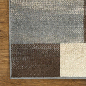Homeroots 6' X 9' Gray Brown And Cream Patchwork Area Rug  Polypropylene 486854