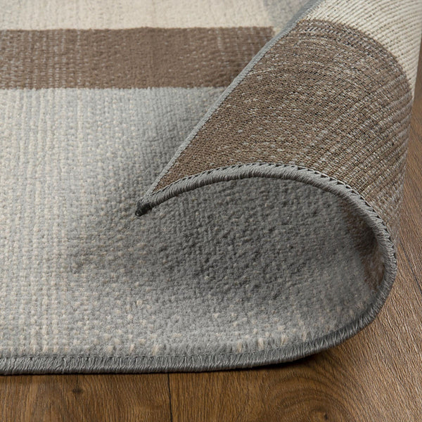 Homeroots 8' X 10' Gray Brown And Cream Patchwork Area Rug  Polypropylene 486860