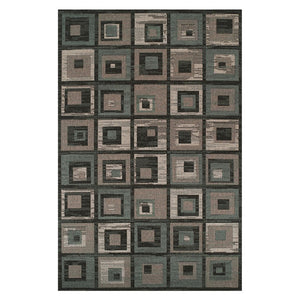 HomeRoots 5' Blue and Beige Checkered Area Rug – Durable, Stain-Resistant Design for High-Traffic Spaces 8' X 10' 486872