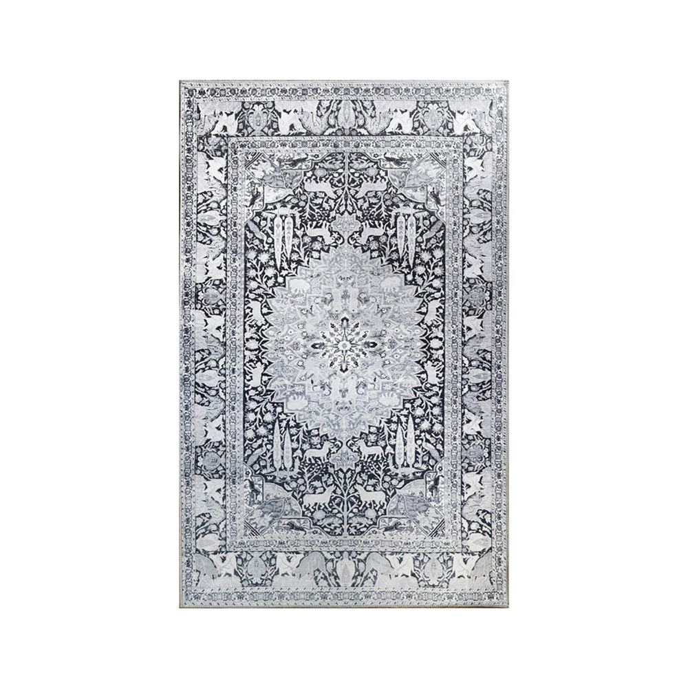 Homeroots 5' X 8' Charcoal Medallion Stain Resistant Area Rug  Polyester 486880