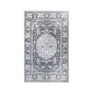 Homeroots 5' X 8' Charcoal Medallion Stain Resistant Area Rug  Polyester 486880