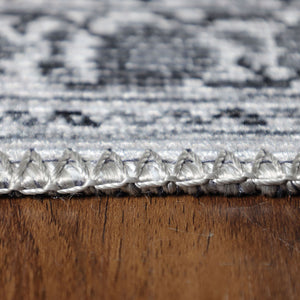 Homeroots 5' X 8' Charcoal Medallion Stain Resistant Area Rug  Polyester 486880