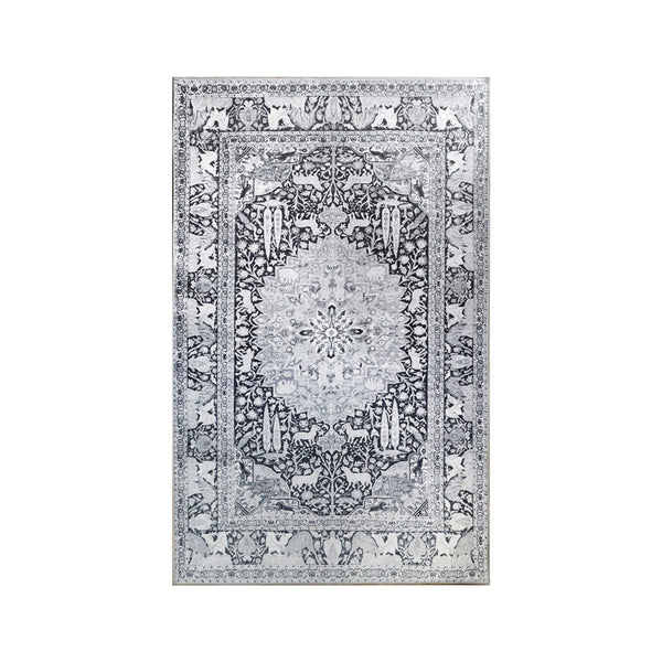 Homeroots 5' X 7' Charcoal Medallion Stain Resistant Area Rug  Polyester 486883