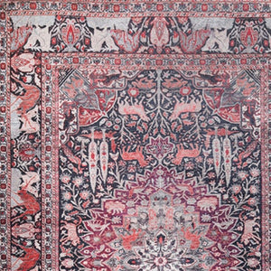 Homeroots 5' X 7' Garnet Red Medallion Stain Resistant Area Rug  Polyester 486884