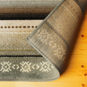 Homeroots 5' X 8' Gray Southwest Geometric Stain Resistant Area Rug  Polypropylene 486893