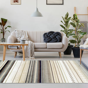 Homeroots 5' X 8' Gray Southwest Geometric Stain Resistant Area Rug  Polypropylene 486893