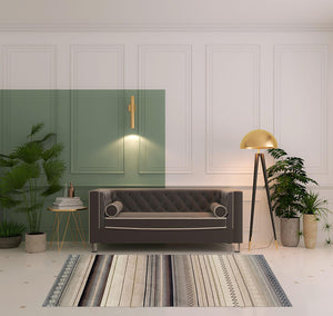 Homeroots 5' X 8' Gray Southwest Geometric Stain Resistant Area Rug  Polypropylene 486893