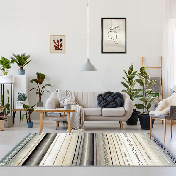 Homeroots 8' X 10' Gray Southwest Geometric Stain Resistant Area Rug  Polypropylene 486894